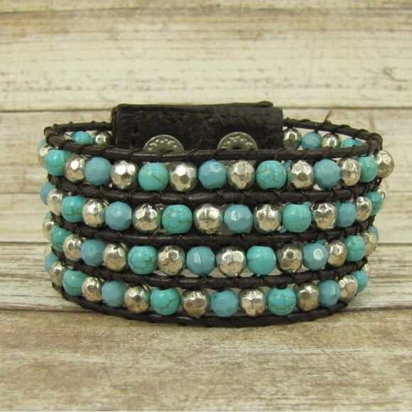 Urban Outfitters Blue and Silver Wrap Bracelet - Picture 1 of 2